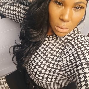 Black and White Checkered Top & Matching Bottom Medium